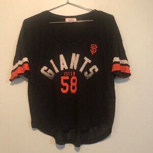 San Francisco Giants -- TOUCH by ALYSSA MILANO V Neck Tee size Small  //